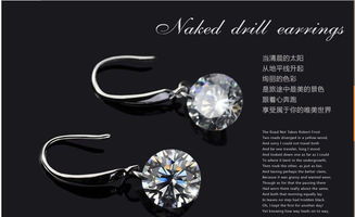 饰品批发韩国裸钻石白金水晶耳坠 耳环女饰品 流苏耳饰情人节礼物价格 厂家 图片