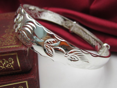 【银饰品批发 万足银手镯 纯银拉口手镯】价格,厂家,图片,手链,熙宝银饰品批发中心-