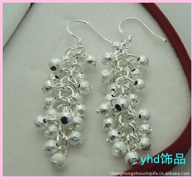 【银饰品批发镀925纯银新款砂珠串耳钩耳饰厂家现货直销】价格,厂家,图片,其他耳饰,深圳市罗湖区新白马市场亿享达饰品店-