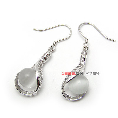 镶嵌滴珠银耳环|韩国饰品批发|银饰批发|银饰品