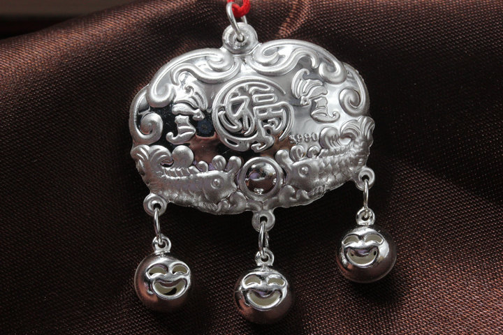 【990纯银 小孩儿童婴儿宝宝银锁长命锁 无铜珠 银饰品批发】价格,厂