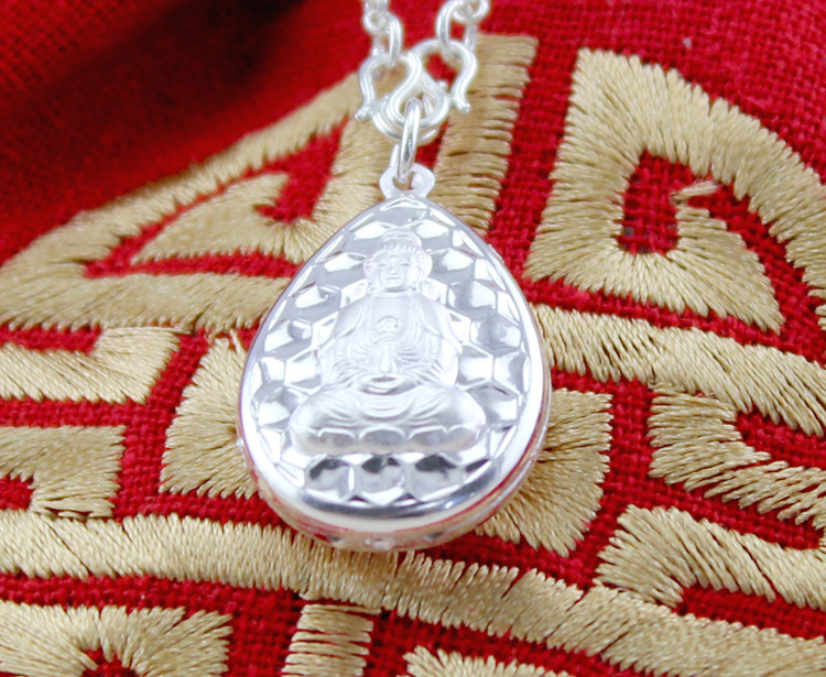 银饰批发 s990纯银吊坠 水滴观音吊坠 纯银吊坠混批