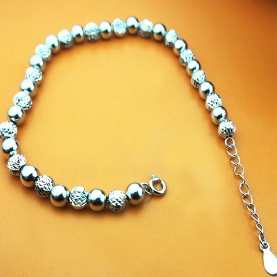 【【银饰免费代理一件代发】日韩银饰银饰加工批发925银珠子手链90】价格,厂家,图片,手链,深圳市欧盟贸易-