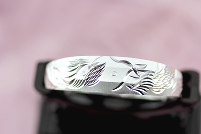 【银饰批发 s999纯银手镯女款 拉丝底龙凤镯 纯银手镯混批】价格,厂家,图片,手链,莆田市金福全珠宝首饰-