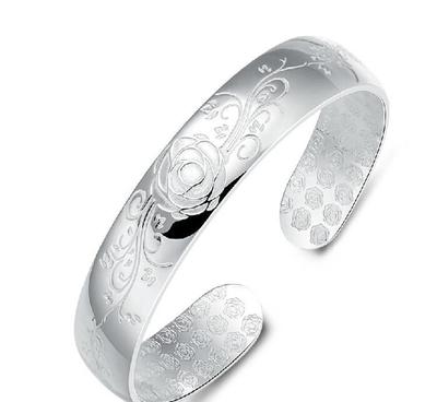 批发42克玫瑰女式款千足银999纯银手镯 品质、时尚与价值的完美融合